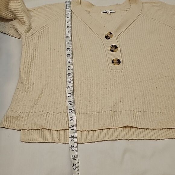 Madewell Ribbed Lyle Henley Sweater Large - Picture 4 of 5